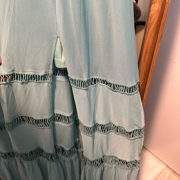 Joyfolie Claudia Boho Halter Maxi Dress Size XS teal maxi - Picture 9 of 10